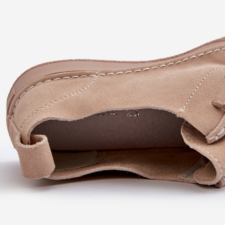 Sergio Leone SP021 Pantofi de damă din piele intoarsa bej 2