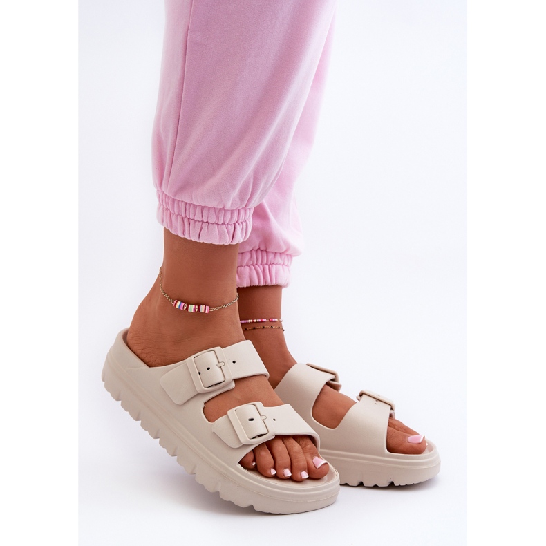 EVento Flip-flops de damă bej Melorea Foam pe platformă 1