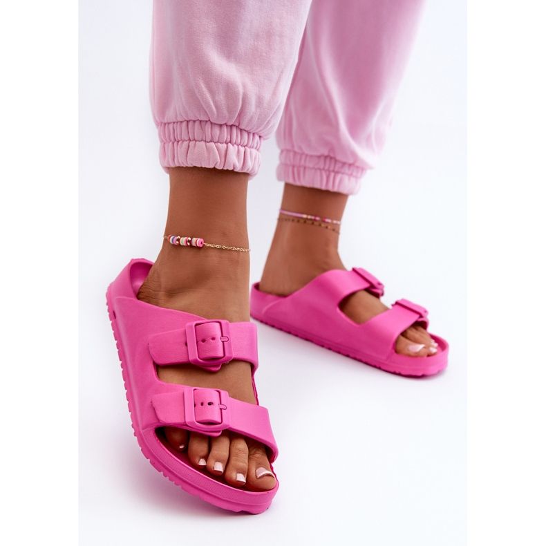Flip Flops Damă Cu Catarame Fucsia Luciene roz 2