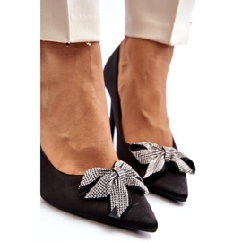 Sweet Shoes Tocuri înalte Fairine negre cu fundă 5