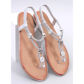 Sandale decorate cu zirconi Loties Silver argint 1