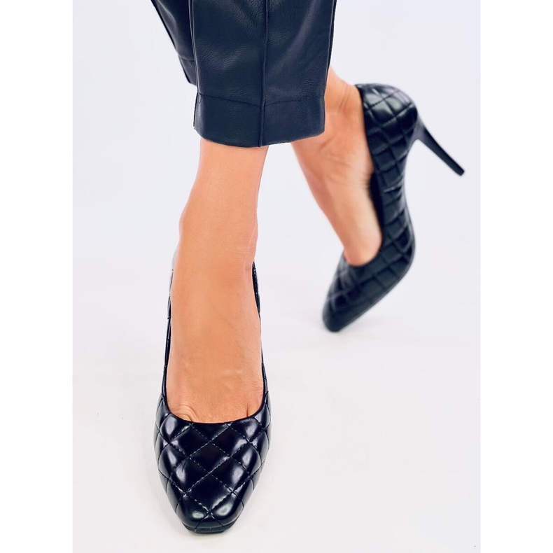 Tocuri înalte damă Modi Black matlasate negru 2