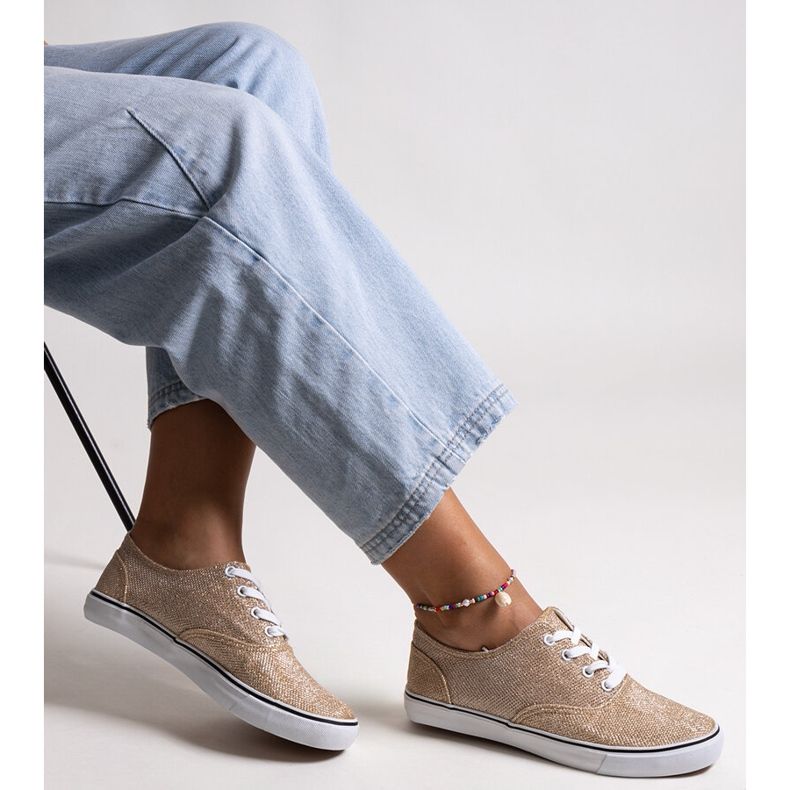 Tenisi Carroline aurii strălucitori de aur 1