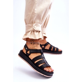 Sandale vegane cu velcro pentru femei ZAXY JJ285017 negru 2