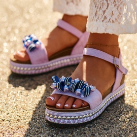 Sandale Dama Pe Pana Si Platforma Cu Decoratiuni S.Barski HY056 Mov violet 2 Sandale Dama Pe Pana Si Platforma Cu Decoratiuni S.Barski HY056 Mov violet 2