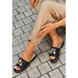 Flip-flops Dama Cu Decoratiuni S.Barski KV27-031 Negru 2