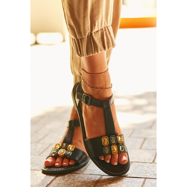 Sandale De Dama Elegante Cu Detalii Decorative S.Barski KV27-030 Negru 1