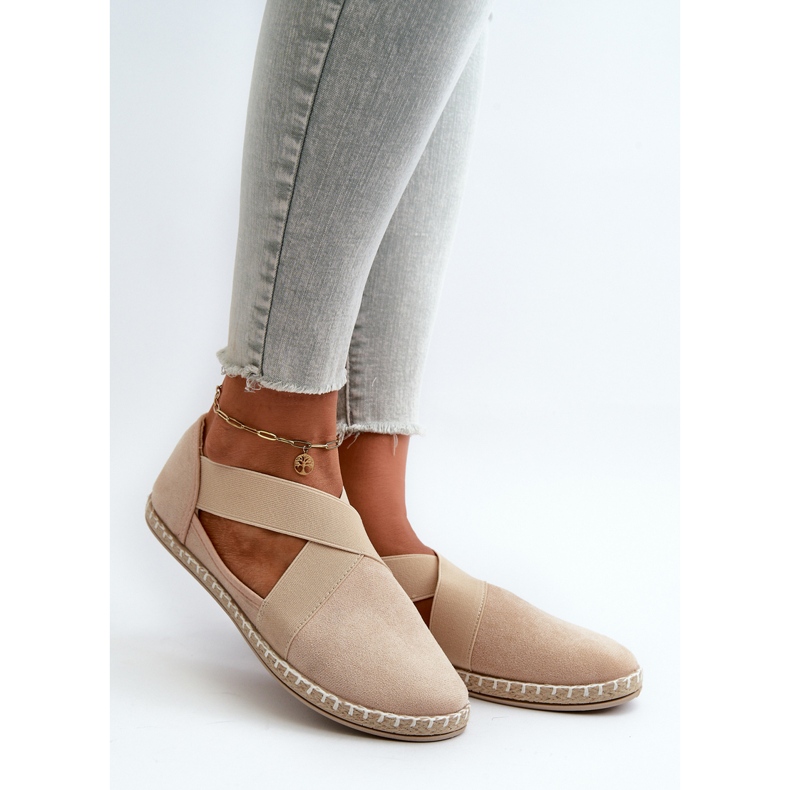 Espadrile Bej De Damă Eco Suede Cu Bretele Elastice Phaedrana 1 Espadrile Bej De Damă Eco Suede Cu Bretele Elastice Phaedrana 1