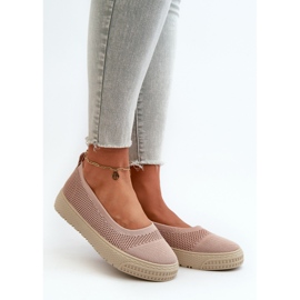 Pantofi de damă cu platformă slip-on roz Pimadea 1