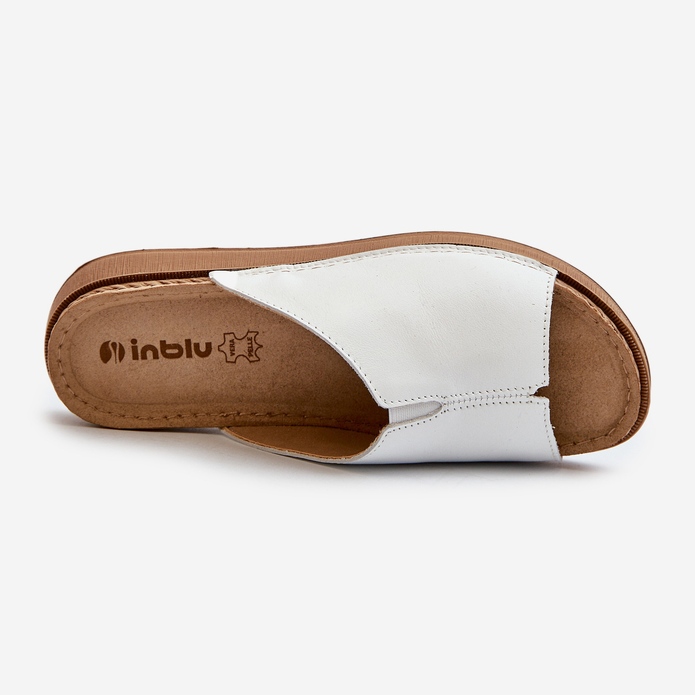 Flip-flops de damă confortabili din piele ecologică Inblu GS0003I1 alb 1
