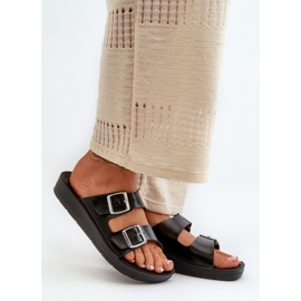 Slapi Confortabile Damă Cu Catarame Inblu CP000034 Negru 2 Slapi Confortabile Damă Cu Catarame Inblu CP000034 Negru 2