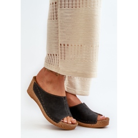 Flip-flops cu pană confortabilă pentru femei Inblu NG000002 Negru 2