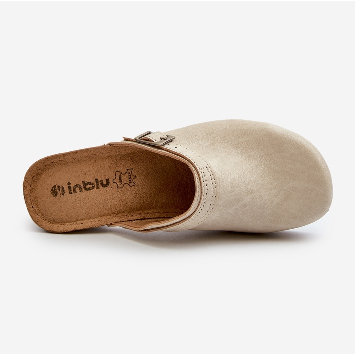 Saboți de damă cu toc mic Inblu BL000004 bej 1