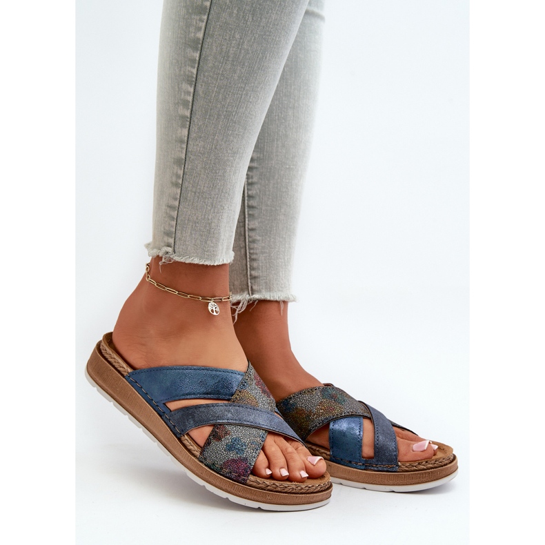 Flip-flops de damă ușoare și confortabile Inblu GS000052 bleumarin albastru 2