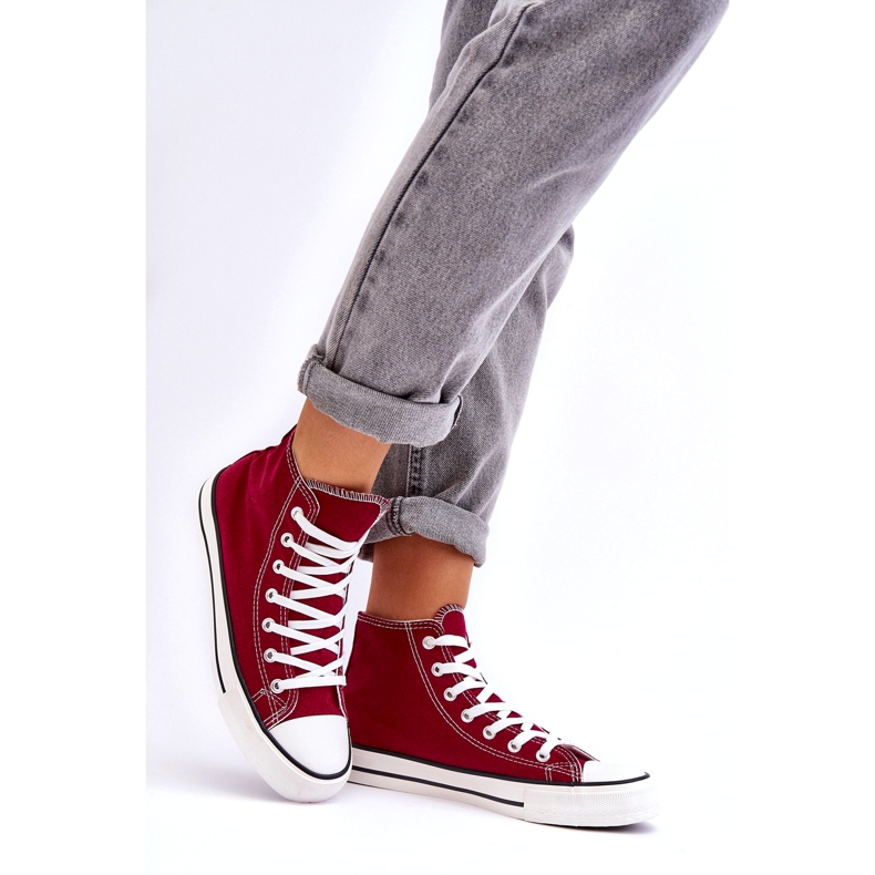 Pantofi de damă Classic High Burgundy Remos roșu 2