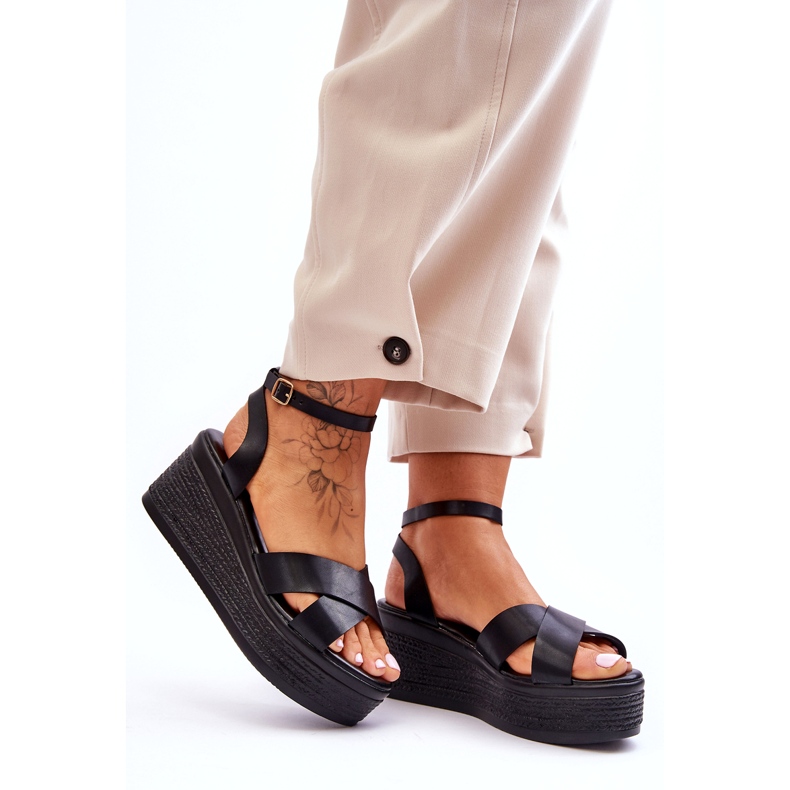 Sandale confortabile pentru femei negre confortabile negru 4