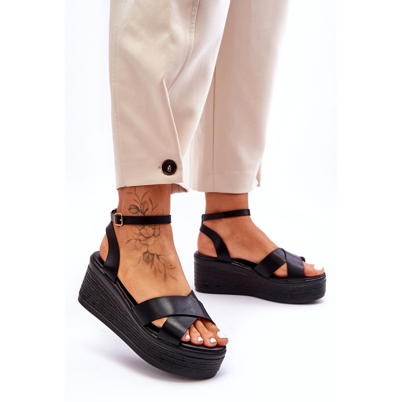 Sandale confortabile pentru femei negre confortabile negru 1