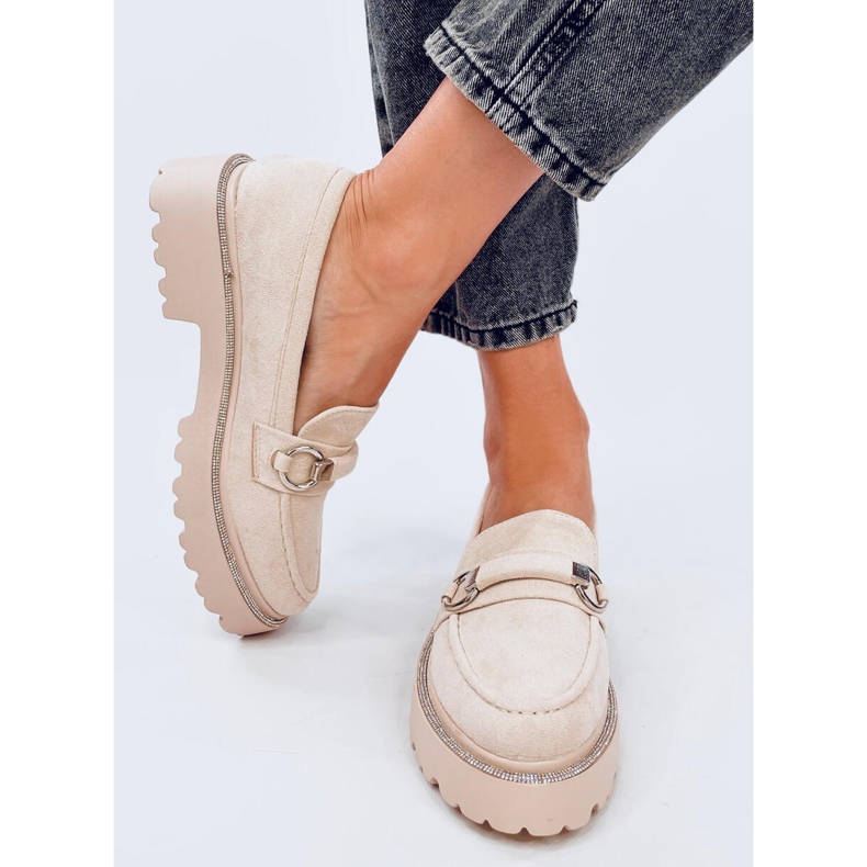 Mocasini Sheady Beige din piele intoarsa cu talpa inalta bej 1 Mocasini Sheady Beige din piele intoarsa cu talpa inalta bej 1