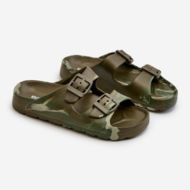 Șlapi pentru băieți ușoare din spumă cu catarame, verde închis, Adirnaca 1 Șlapi pentru băieți ușoare din spumă cu catarame, verde închis, Adirnaca 1