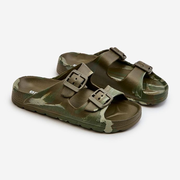 Șlapi pentru băieți ușoare din spumă cu catarame, verde închis, Adirnaca 1 Șlapi pentru băieți ușoare din spumă cu catarame, verde închis, Adirnaca 1