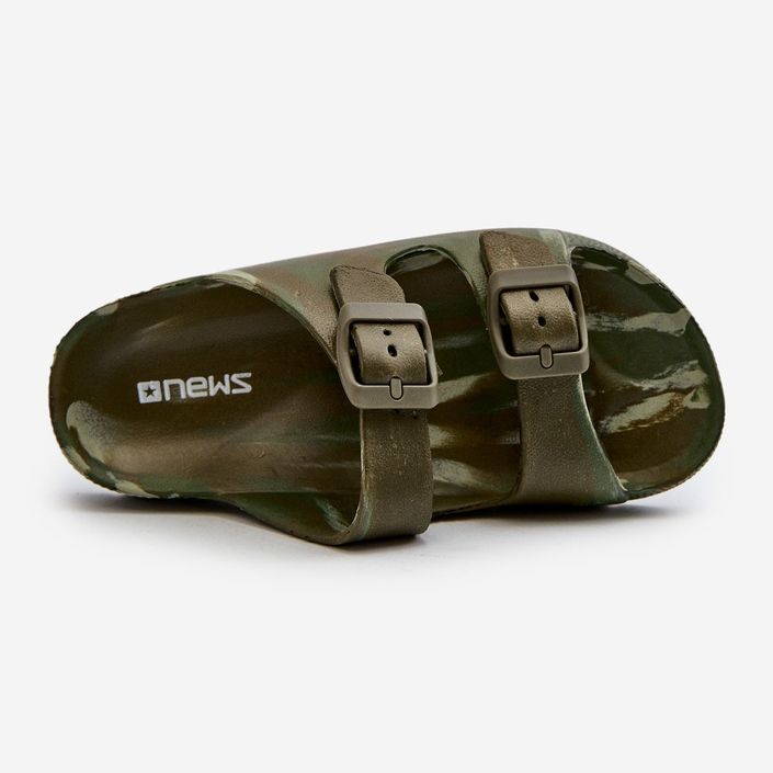 Șlapi pentru băieți ușoare din spumă cu catarame, verde închis, Adirnaca 2 Șlapi pentru băieți ușoare din spumă cu catarame, verde închis, Adirnaca 2
