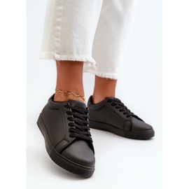 Pantofi sport negri Diunna pentru femei Pantofi sport din piele ecologica negru 2