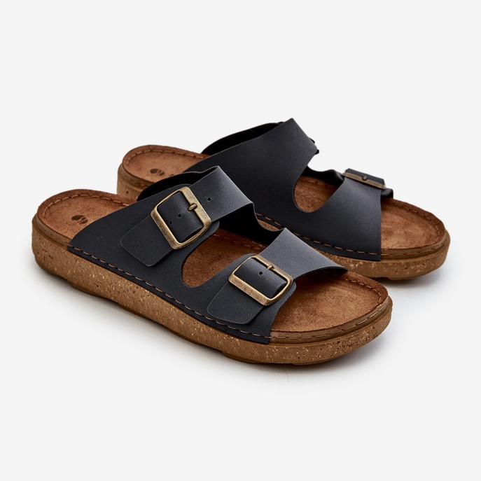 Flip-flops pentru bărbați, ușoare, confortabile, cu catarame Inblu MT000016 bleumarin albastru 1