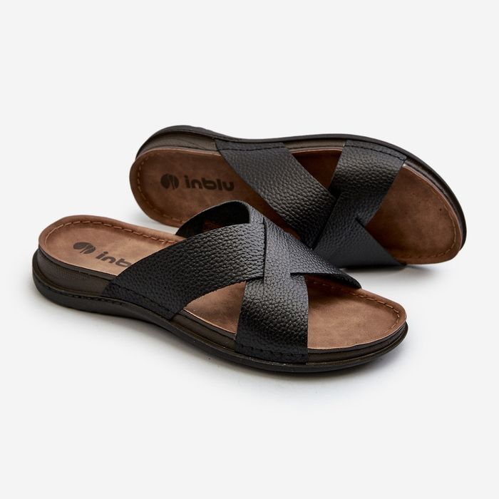 Flip-flops ușoare confortabile cu Inblu GV00001I Black negru 2