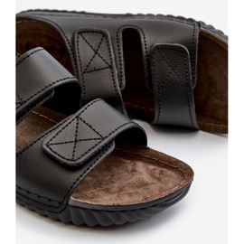 Flip-flops confortabili pentru bărbați, cu curele cu velcro Inblu FM00001U Negru 2