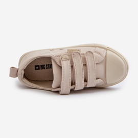 Pantofi pentru copii cu velcro Big Star NN374119 Bej 2