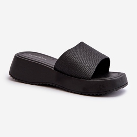 Flip-flops de damă pe platformă și pană Black Vimarils negru 3