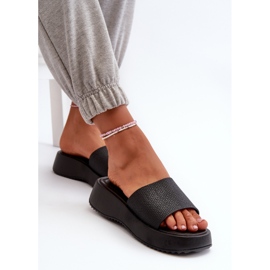 Flip-flops de damă pe platformă și pană Black Vimarils negru 6