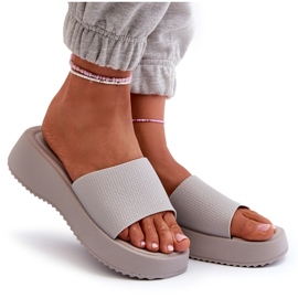 Flip-flops de damă pe platformă și pană gri Vimarils 7