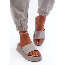 Flip-flops de damă pe platformă și pană gri Vimarils 4