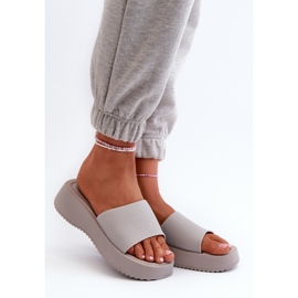 Flip-flops de damă pe platformă și pană gri Vimarils 1