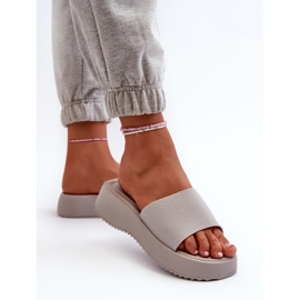 Flip-flops de damă pe platformă și pană gri Vimarils 5
