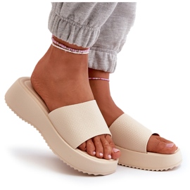 Flip-flops de damă pe platformă și pană, vimarils bej deschis 7