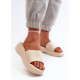 Flip-flops de damă pe platformă și pană, vimarils bej deschis 2