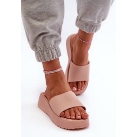 Flip-flops de damă pe platformă și pană, Vimarils roz 4