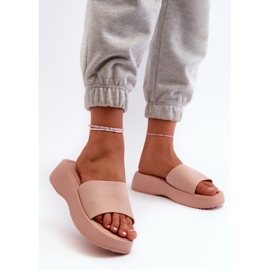Flip-flops de damă pe platformă și pană, Vimarils roz 2