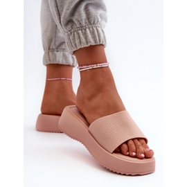 Flip-flops de damă pe platformă și pană, Vimarils roz 5