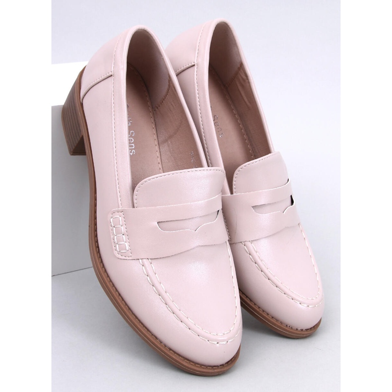 Pompe Sylvai Beige cu toc lat bej 1