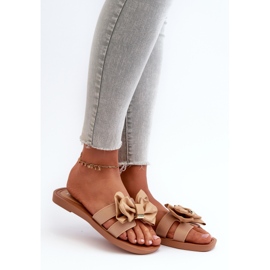 Flip-flops de damă cu fundă Camel Rivarina maro 1