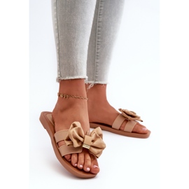 Flip-flops de damă cu fundă Camel Rivarina maro 2