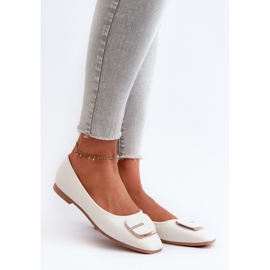 Balerini Dama Piele Ecologica Cu Decorat, Alb Edoslli 1