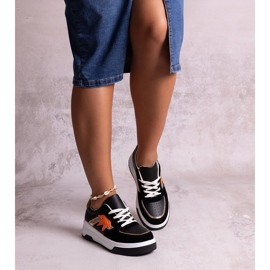 Tenisi negri din piele ecologică de la Kollins negru 1