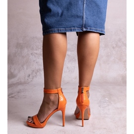 Sandale Isalia portocalii cu toc inalt portocale 2