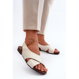 Sandale din piele pentru femei Zazoo 40407, bej deschis 2