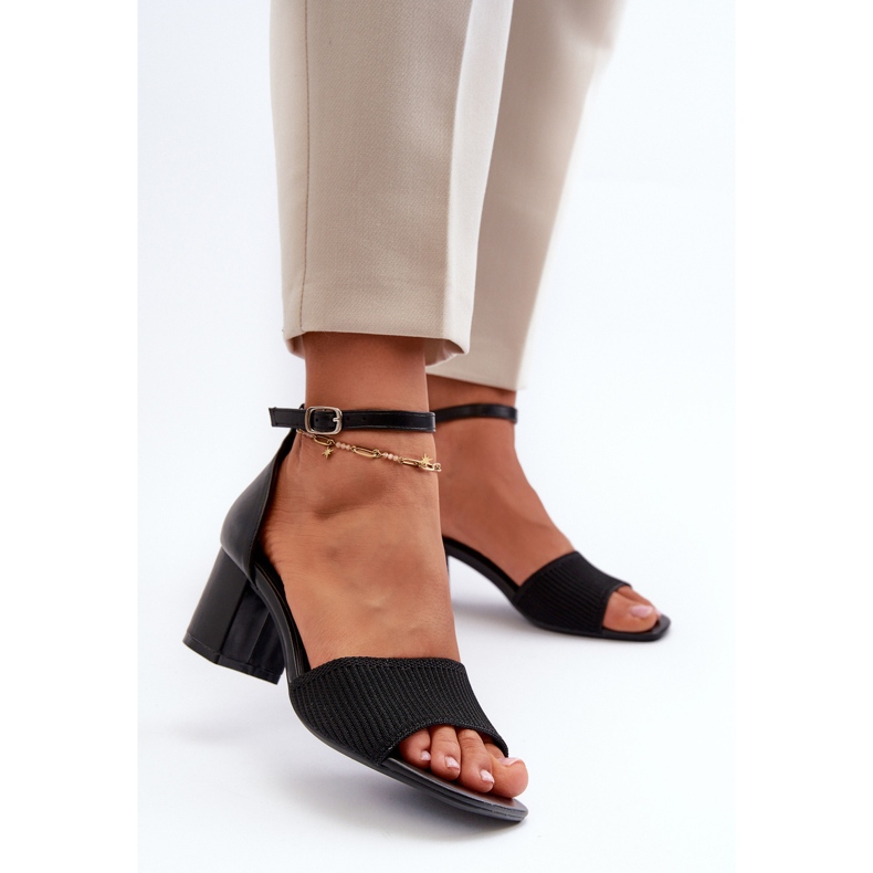 Sandale de damă cu toc înalt Negru Desvia 2