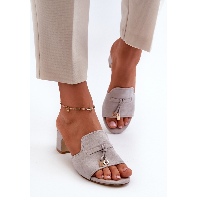 Flip-flops din piele ecologică pentru damă cu tocuri înalte, Jemenna gri 1 Flip-flops din piele ecologică pentru damă cu tocuri înalte, Jemenna gri 1